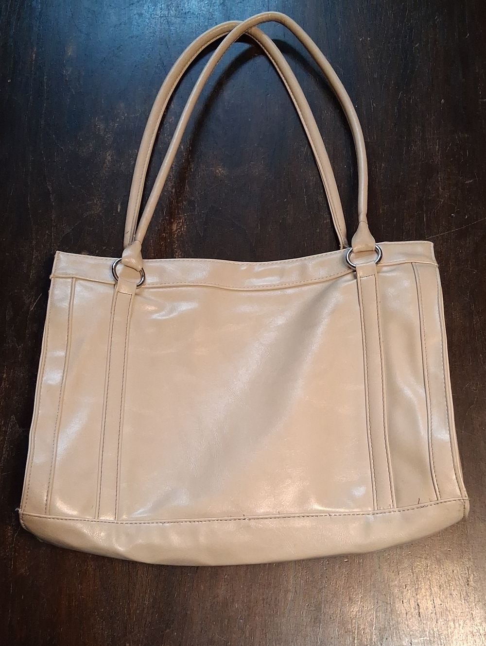 Alfred Dunner Beige Shoulder Tote Bag
